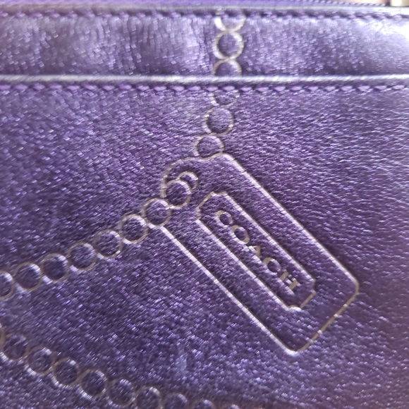 Coach Y2K Metallic Purple Small Coin Card Wallet with Tassel - Picture 5 of 10